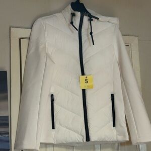 DKNY Women's Cream Puffer Jacket